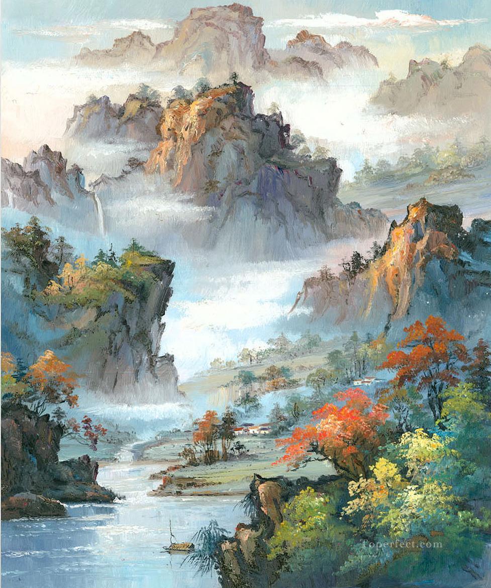 中国の風景 山水山の滝 0 955 中国から油絵